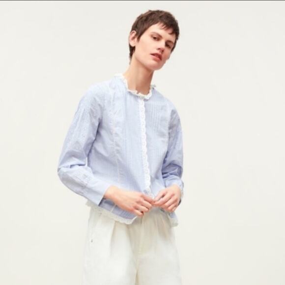 Zara Tops - NWT Zara eyelet embroidered striped top